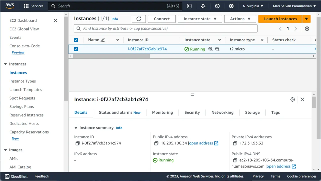 ec2 instance running successfully