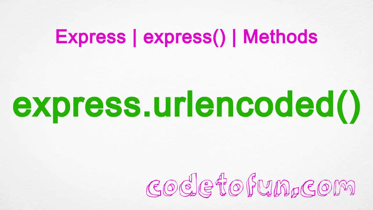 Express express.urlencoded() Method