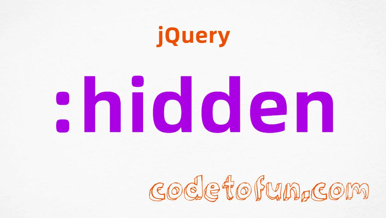 jQuery :hidden Selector