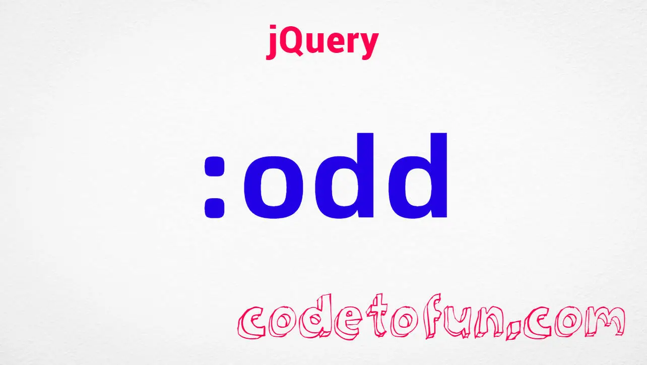 jQuery :odd Selector