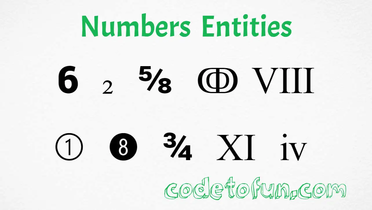 HTML Number Entities