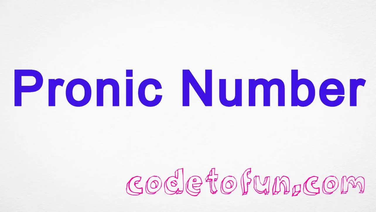 Java Program to Check Pronic Number